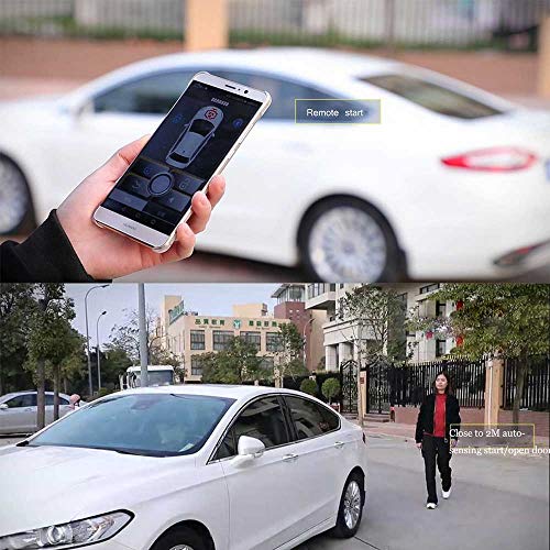 Remote Start for Car Universal Keyless Entry Car Alarm Systems 2-Way Smart Phone PKE Start Stop Central Locking with 2 Remote Controls