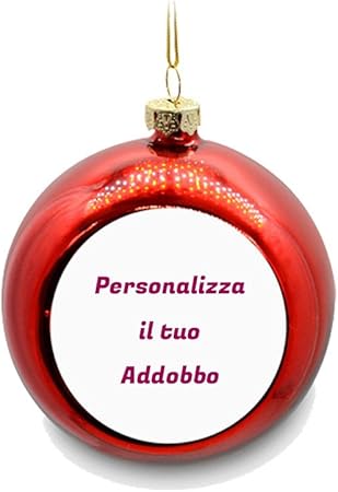 Palle Di Natale Personalizzate Con Foto.Palla Di Natale Color Rosso Personalizzata Con Foto Testi E Immagini Appendino Adobbo Per Albero Natalizio Amazon It Casa E Cucina