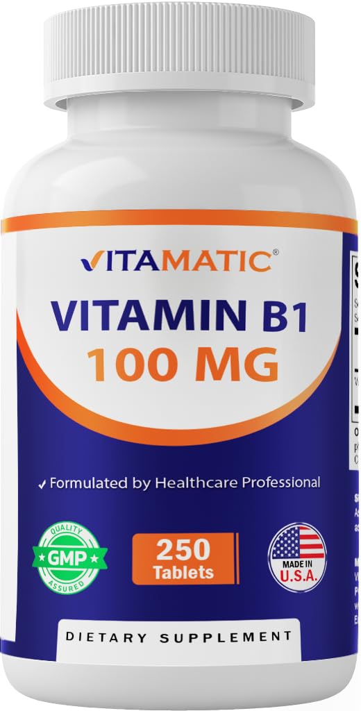 Vitamatic Vitamin B1 (As Thiamine Mononitrate) 100 mg - 250 Vegetarian Tablets
