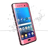Galaxy S7 Edge Waterproof Case, iThrough Underwater Case for Galaxy S7 Edge, Dust Proof, Snow Proof, Shockproof, Heavy Duty Touch Screen Protective Carrying Cover for Samsung Galaxy S7 Edge (Pink)
