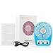 D-FantiX 3-inch Small Portable Fan 4 Speeds Rechargeable USB Desk Fan Personal Fan Mini Handheld Fan Battery Operated / USB Powered for Travel, Home and Office (Blue)