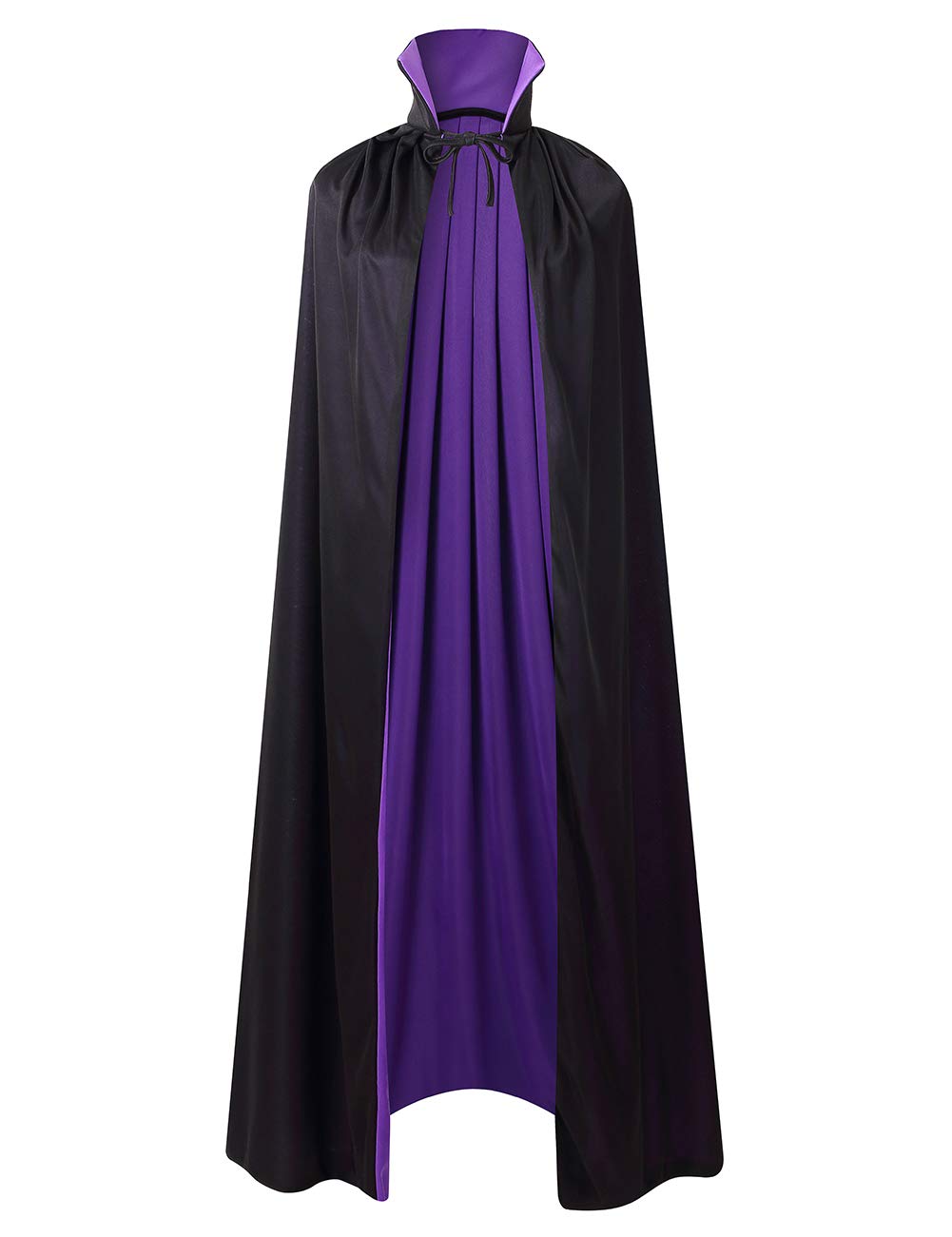 Regenboog 29.5inch(75cm) Stand Collar Reversible Cape for Kids,Black and Purple Cape,Halloween Christmas Costume,Masquerade,Dress up,Wizard,Witch,Vampires Cloak