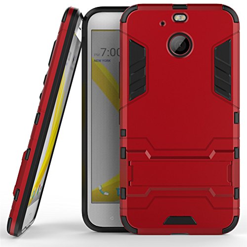 HTC Bolt Case, HTC 10 Evo,Skmy-Dual Layer Armor Hard Slim Hybrid Kickstand Phone Cover Case for HTC Bolt / HTC 10 Evo Case (Red Kickstand Case)