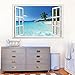 MAFENT 3d Beach Sea Wall Decal Removable Wall Sticker