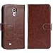 Galaxy S4 Case, Arae Samsung Galaxy S4 Wallet case, [Wrist Strap] Flip Folio [Kickstand Feature] PU Leather Wallet case with ID&Credit Card Pockets for Samsung Galaxy S4 I9500 (Brown)
