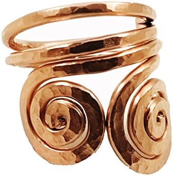 Elaments Design Copper Ring Spiraling Point Hand Hammered Ring Size 8