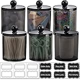 6 Pack of 15 Oz. Qtip Dispenser Apothecary Jars