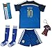 2017 Argentina LIONEL MESSI #10 Away Soccer Kids Jersey & Short Set Youth Sizes (Away, 13-14 Years)