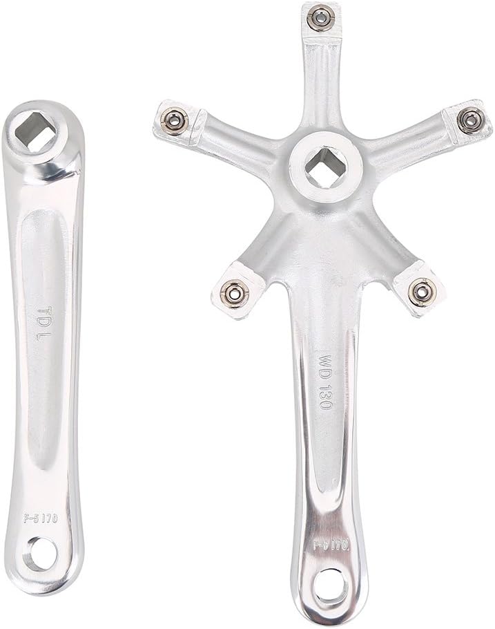 VGEBY Bike Crankset, Left and Right Crank Arms for Single Speed Bicycle(Silver) Cycling Bicycles And Spare Parts - Image 5