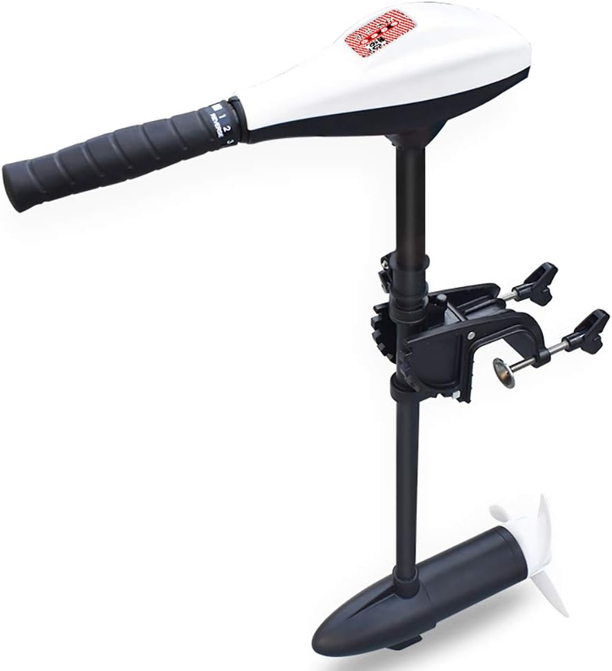 68 Pound Thrust 8 Speed Electric Trolling Motor,12V for Fishing Boats Saltwater Transom Mounted with Adjustable Handle