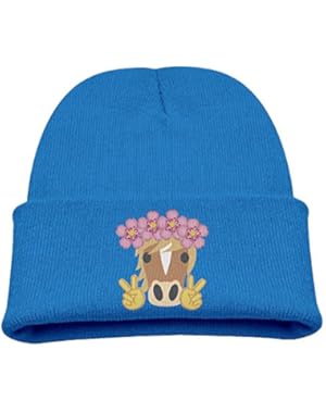 Floral Crown Horse Face Kid's Hats Winter Funny Soft Knit Beanie Cap, Unisex