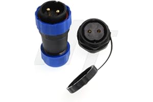 HANGTON CONNECT HangTon HE29 2 Pin 45 Amp Power Electrical Waterproof Connector, Cable Plug Panel Mount Socket