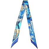 JERLA 100% Mulberry silk Scarf Bag scarf Head Hair Ribbon Handbag Handle wrap Tie Bundle Scarf Neckerchief Scarf for women