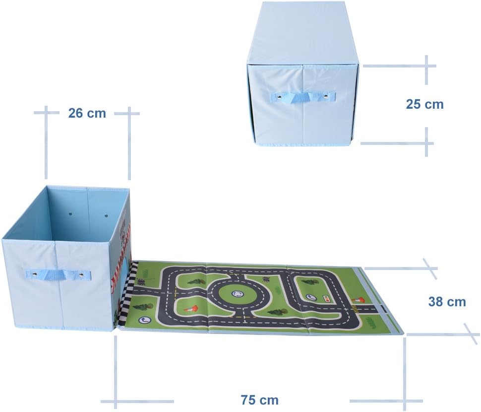 TE-Trend Fabric Folding Box, Castle Garden Pink - Playroom Storage for Children's Playtime - Image 5