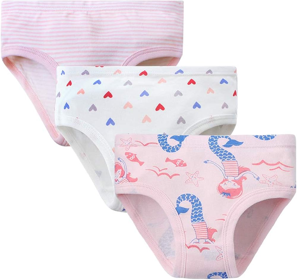 Pack of 6 Toddler Girl Soft Cotton Underwear,Assorted Briefs Panties