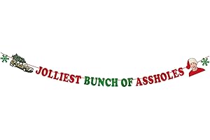 ARSEMICA National Lampoon's Christmas Vacation Decorations, Jolliest Bunch of Assholes Party Banner, Funny Christmas Party Decor Supplies, Ugly Christmas Sweater Party Decorations, Christmas Vacation Gifts