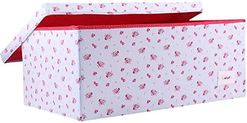 Minene – Caja de almacenaje con tapa azul con rojo flores – Star caja