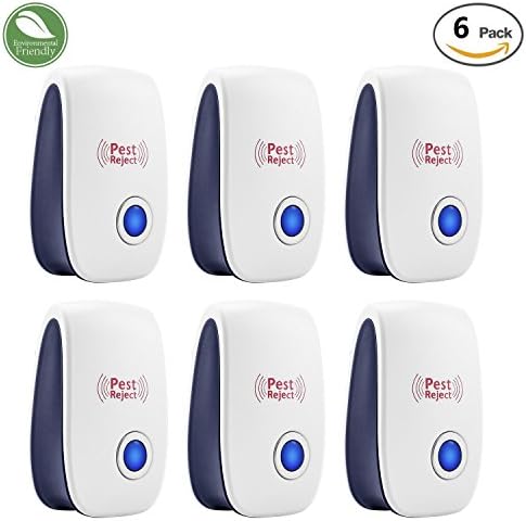 AROMEE Pest Control Ultrasonic Repellent - Set of 6 Electronic Plug-in Repeller for Insects &amp; Rodents with Night Light- Repellent for Mosquitoes, Cockroaches, Ants, Rodents, Flies, Bugs, Spiders, Mice