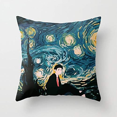 Square Decorative Cushion Cover Soft Cotton Outdoor Indoor Throw Pillow Cover for Sofa Bedroom Home Office Car 18x18 Inch - Taehyung Starlight
