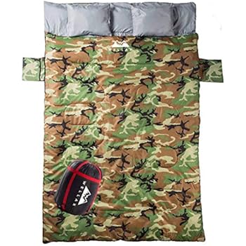 Wellax Double Sleeping Bag For Camping Backpacking Or Hiking Perfect Extra Large Sleeping Sack For Couples Cozy And Warm 3 Season Waterproof