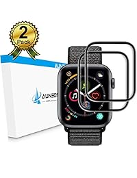 Apple Watch Protector de pantalla serie 4 [Paquete de 2] [Herramienta de alineación] AUNEOS serie 4 1.732 en Protector de pantalla para Apple Watch [Caso Friendy] Cristal curvo 3D para Apple Watch 4