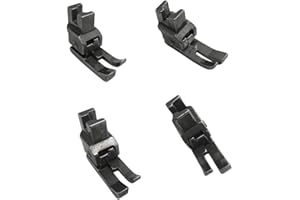 SERMALOER Brand 4PCS #CRRL 1/16+1/32+CRLL 1/16+1/32 Right and Left Compensating Presser Foot Compatible with Low Shank Domest