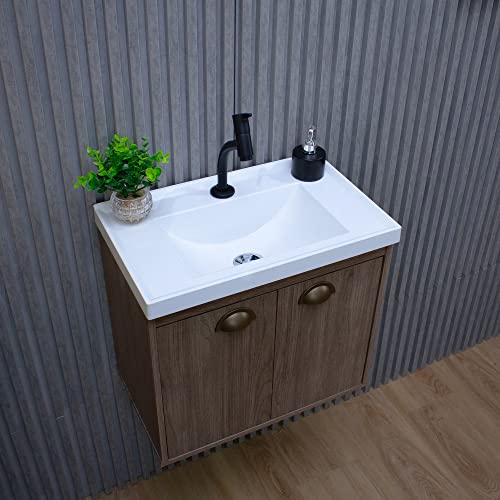RIVERZZA Gabinete Armario para Banheiro 100% MDF com Cuba - Siena Munique 50cm
