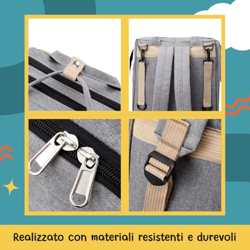 Jeap Baby Changing Backpack | Baby Changing Bag with Changing Mat | with Thermal Pockets and Stroller Hooks | Large and Waterproof Fabric | Baby Backpack for Mom and Dad