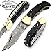 Beautiful Black Micarta 6.5'' Handmade Damascus Steel Brass Bloster Folding Pocket Knife Back Lock 100% Prime Quality