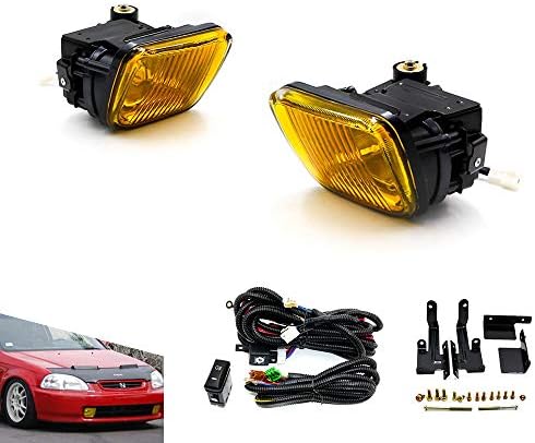 CNSPEED Fog Light Fog Lamp Yellow/clear Fog Lights Lamp with Switch (Yellow)