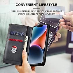 Jasonyu Flip Wallet Case for iPhone 14 5G,Leather