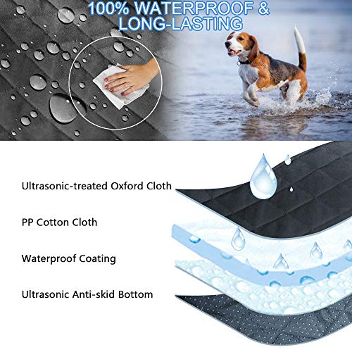 Dog Hammock for Back Seat, HeiYi 100% Waterproof Dog Car Hammock with Mesh Visual Window Storage Pockets Nonslip Anti-Scratch Dog Car Seat Covers for Cars Trucks SUV