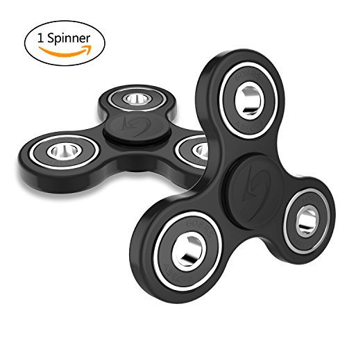 Wisdomspot Fidget Spinner Toy Stress Reducer - Perfect For ADD, ADHD, Anxiety, and Autism Adult Children for Killing Time (black)