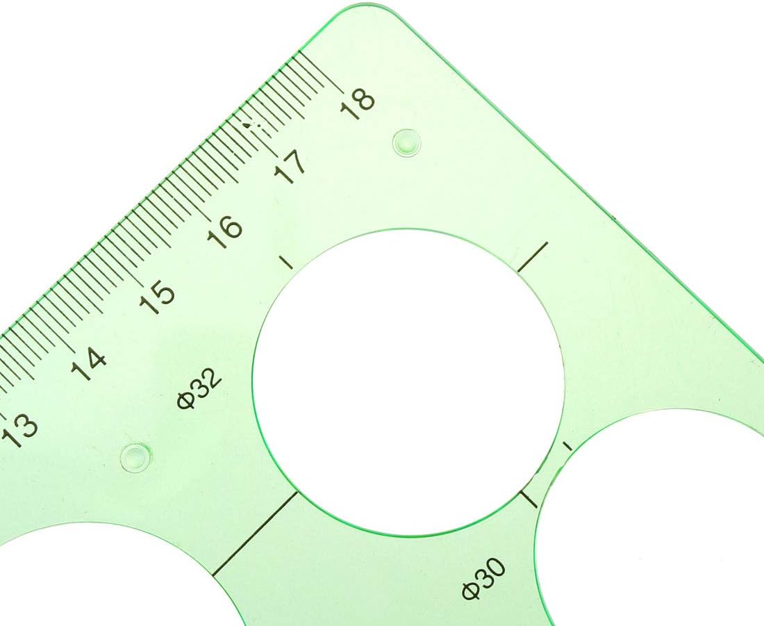 uxcell Geometric Drawing Template Measuring Ruler Round Shape 18cm for Drawing Engineering Drafting Building Office Supplies : Office Products
