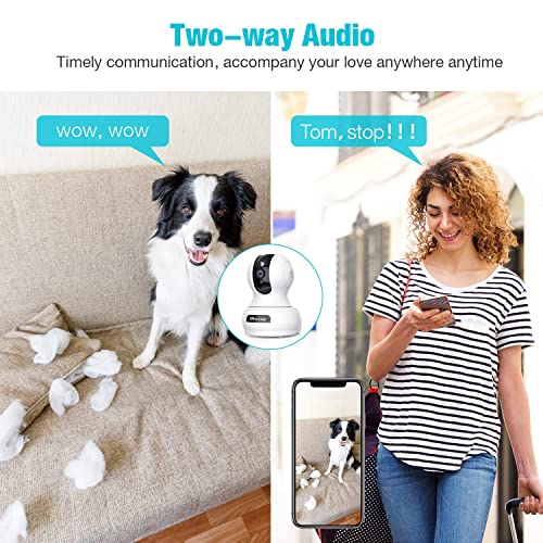 Vimtag 2K Indoor/Pet Camera with 24/7 Live View&Record, HD Night Vision