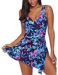 BLENCOT Traje de baño de una pieza con cuello en V para dama