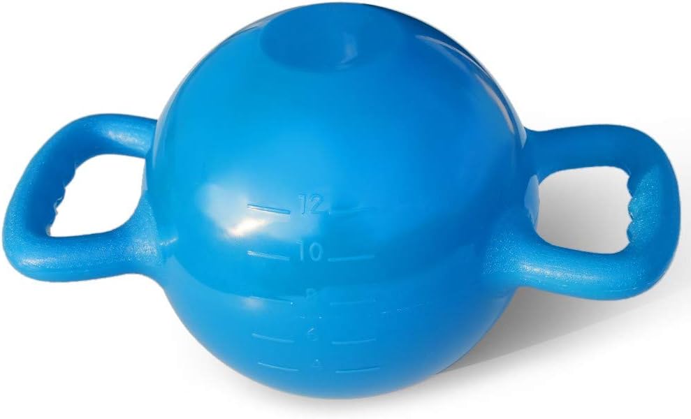 Yoga Fitness Kettle Bell 4-12LB Adjustable Water Kettlebell Dumbbell Double Handles Pilates Body Shaping Equipment-Blue
