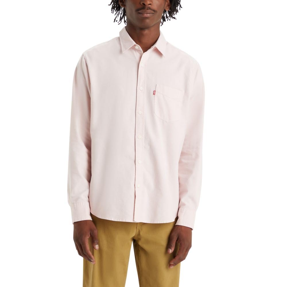 Levi's Men's Classic One Pocket Long Sleeve Button Up Shirt, (New) Silver Pink Image