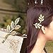 Pixnor 10PCS Europe and the United States Hair Jewelry Hair Clips Athena Olive Branch Leaves Barrettes Bobby Pin Hairpins Hair Ornaments Hair Accessories Beautiful Bride Headwear Edge Clip Clamps