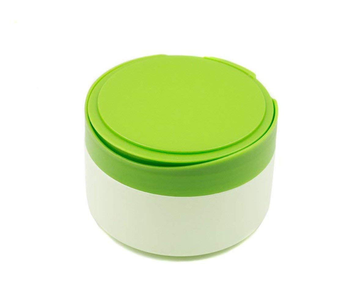Green Plastic Empty Portable Baby Skin Care After-bath Powder Puff Talcum Powder Case Container Dispensor Make-up Loose Powder Box Holder Bottle Container Travel Kit With Powder Puff...