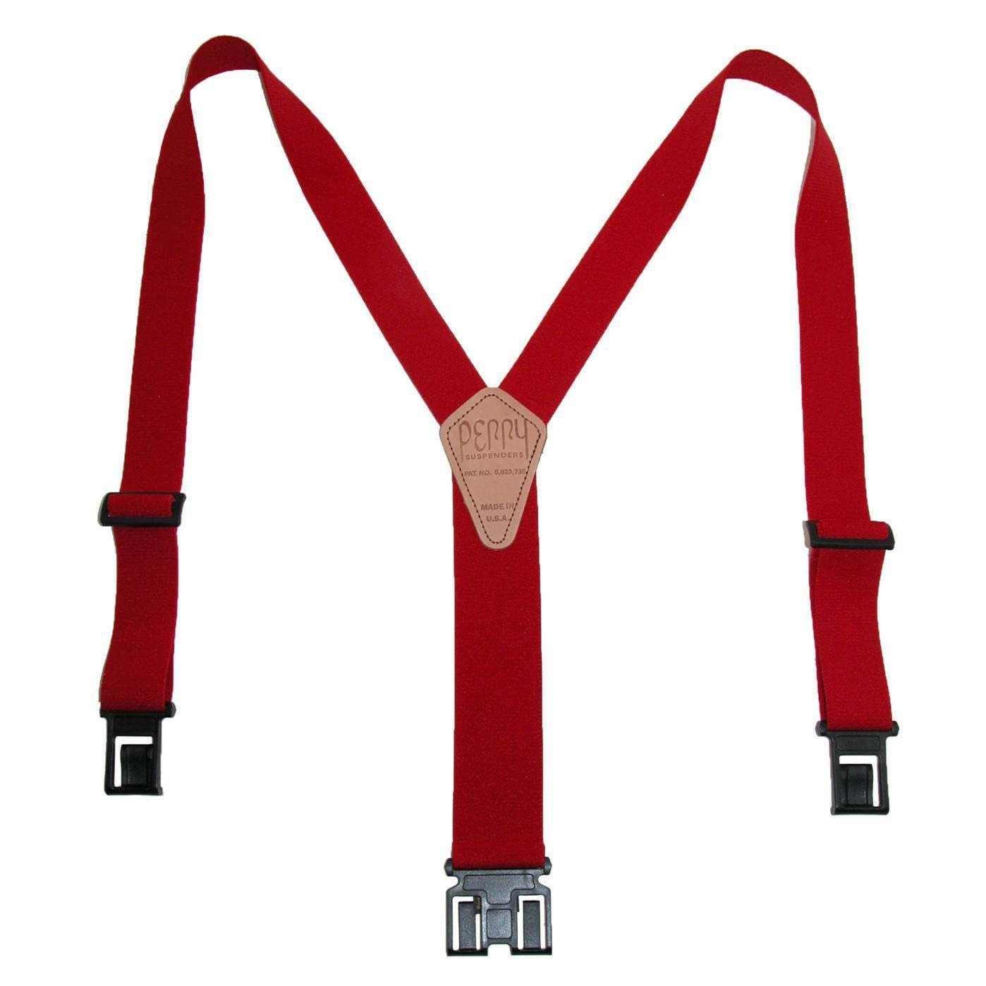 Perry Braces Men's Elastic Hook End Braces, Red(Size: One Size)