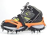 Vdealen 2 PCS 12 Teeth Claws Crampons Non-slip Shoes Cover With Stainless Steel Chain For Outdoor Ski Ice Snow Hiking Climbing