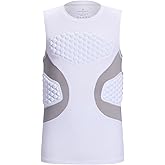 DEVOROPA Youth Boys Baseball Chest Protector Compression Shirts Padded Rib Heart Sternum Football Softball Rugby