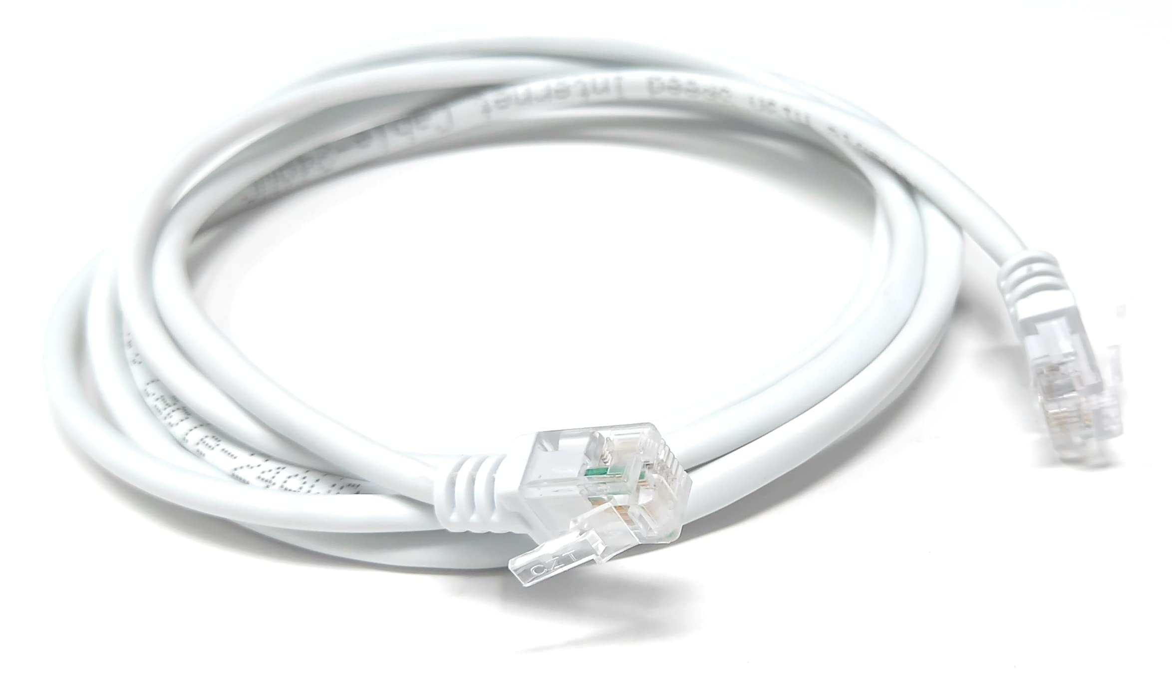 DRUT 1.5m RJ11 to RJ11 ADSL 2 High Speed Broadband Modem Telephone Cable Transmits Data Up to 100 Mbits/sec, 26 AWG Supports Analogue or Digital (DSL/ISDN) Applications 5ft White