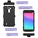 LG K8 Case, LG Escape 3 Case, LG Phoenix 2 Case, Venoro [Swivel Belt Clip] Full Body Protective Rugged Tough Shockproof Armor Hybrid Kickstand Holster Cover (Black)