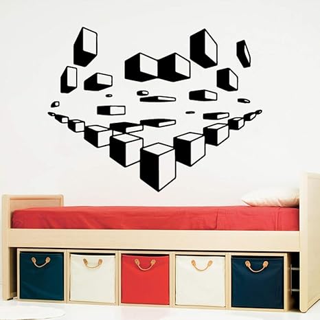 Gratuit Images 58cm X 44cm Cube 3d Auto Adhesif Cube Papier Peint Enfants Chambre actualisé par