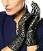 WARMEN Women's Lambskin Leather Plush Lined Long Winter Gloves Sleeves (XL, Black (Touchscreen Feature))