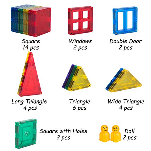 cossy 36 Pcs Magnetic Tiles, 3D Magnet Building Block Set with Rivets-Fastened for 3 Year Old and Up Kids, Learning and Bonding by Playing, Inspirational, Recreational, Educational, Conventional