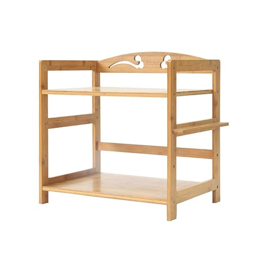 Soporte de microondas de madera sólida Carrito de almacenamiento ...