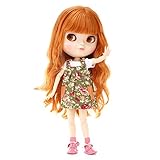1/6 Blyth Style Factory BJD Doll,Custome-made/Free Make-up Ball Jointed Dolls,Adorable 12 inch Doll Suitable for DIY Gifts and Hobby.(orange)